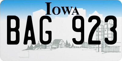 IA license plate BAG923