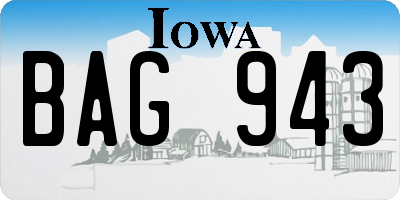 IA license plate BAG943