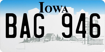 IA license plate BAG946