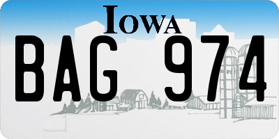 IA license plate BAG974