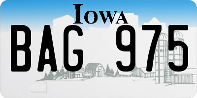 IA license plate BAG975