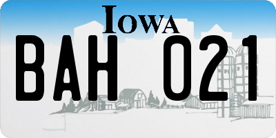 IA license plate BAH021