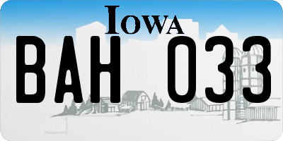 IA license plate BAH033