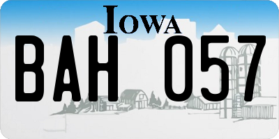 IA license plate BAH057