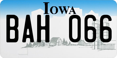 IA license plate BAH066