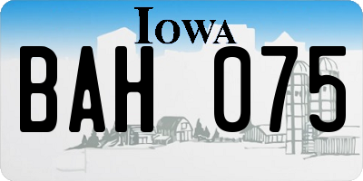 IA license plate BAH075