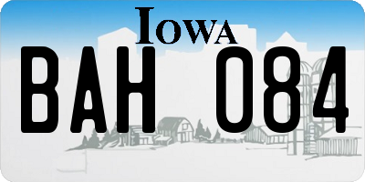 IA license plate BAH084