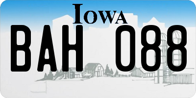 IA license plate BAH088