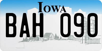IA license plate BAH090