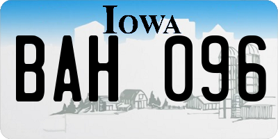 IA license plate BAH096