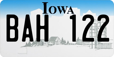 IA license plate BAH122