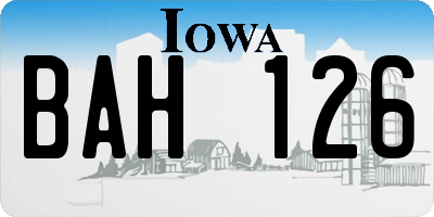 IA license plate BAH126