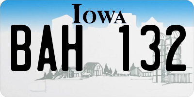 IA license plate BAH132