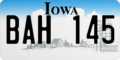 IA license plate BAH145