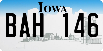 IA license plate BAH146