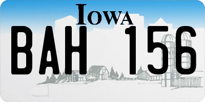 IA license plate BAH156
