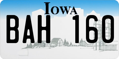 IA license plate BAH160