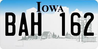 IA license plate BAH162
