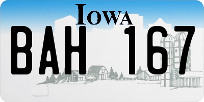 IA license plate BAH167