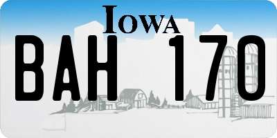 IA license plate BAH170