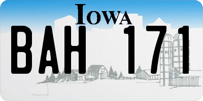IA license plate BAH171