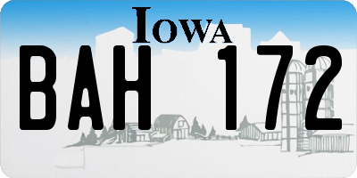 IA license plate BAH172