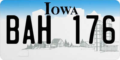 IA license plate BAH176
