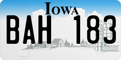 IA license plate BAH183