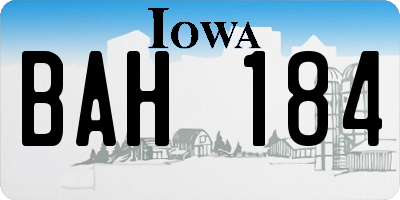 IA license plate BAH184