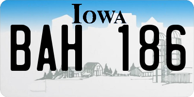 IA license plate BAH186