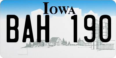 IA license plate BAH190