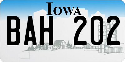 IA license plate BAH202