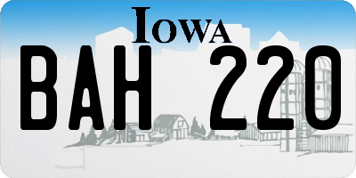 IA license plate BAH220
