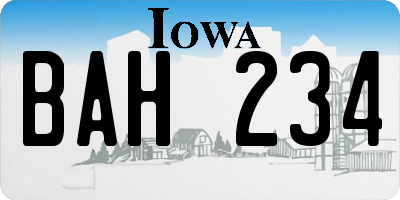 IA license plate BAH234