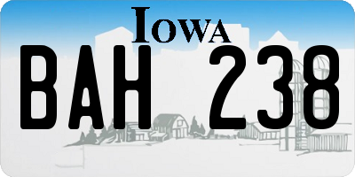 IA license plate BAH238