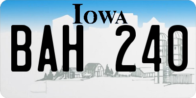 IA license plate BAH240
