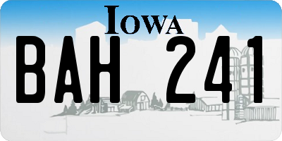 IA license plate BAH241