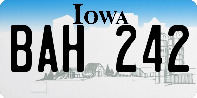 IA license plate BAH242