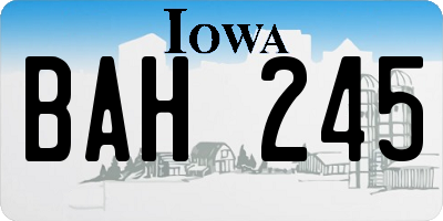 IA license plate BAH245