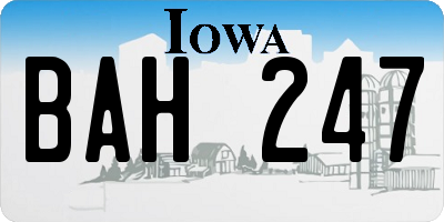 IA license plate BAH247