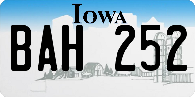 IA license plate BAH252
