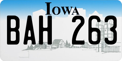 IA license plate BAH263