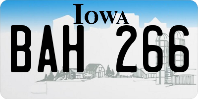 IA license plate BAH266
