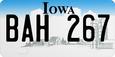 IA license plate BAH267
