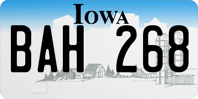IA license plate BAH268