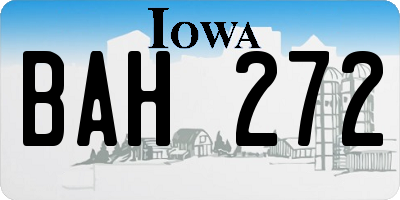 IA license plate BAH272