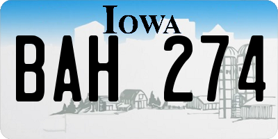 IA license plate BAH274