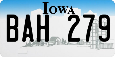 IA license plate BAH279