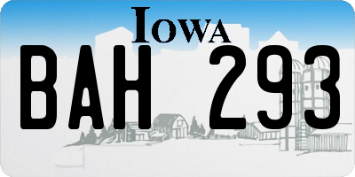 IA license plate BAH293