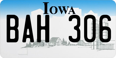 IA license plate BAH306
